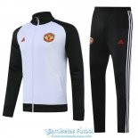 Manchester United Chaqueta White Black + Pantalon 2020/2021 Manchester United Chaqueta White Black + Pantalon 2020/2021