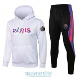 PSG x Jordan Sudadera Capucha White II+ Pantalon Black 2021/2022