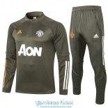 Manchester United Sudadera De Entrenamiento Green + Pantalon 2020-2021 Manchester United Sudadera De Entrenamiento Green + Pantalon 2020-2021