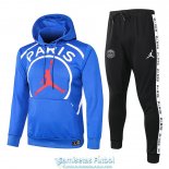 PSG x JORDAN Sudadera Capucha Blue + Pantalon Black 2020-2021