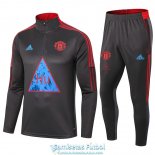 Manchester United x Humanrace Sudadera De Entrenamiento Grey+ Pantalon 2020/2021 Manchester United x Humanrace Sudadera De Entrenamiento Grey+ Pantalon 2020/2021