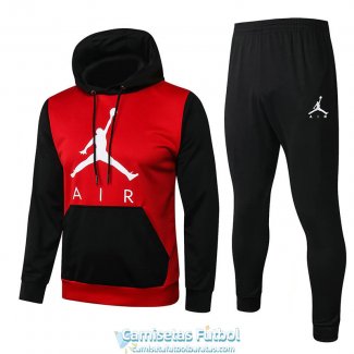 Jordan Chaqueta Capucha Red Black + Pantalon 2020-2021