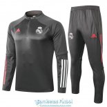 Real Madrid Sudadera De Entrenamiento Grey + Pantalon 2020-2021