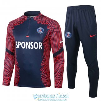 PSG Sudadera De Entrenamiento Navy Red + Pantalon 2020-2021