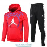 PSG x JORDAN Sudadera Capucha Red + Pantalon Black 2020-2021