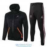 PSG x Jordan Chaqueta Capucha Black Orange + Pantalon 2020-2021