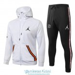 PSG x Jordan Chaqueta Capucha White Orange + Pantalon 2020-2021