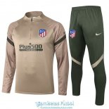 Atletico De Madrid Sudadera De Entrenamiento Khaki + Pantalon 2020/2021