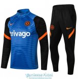 Chelsea Sudadera De Entrenamiento Blue Black + Pantalon Black 2021/2022