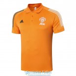 Camiseta Manchester United Polo Orange 2020-2021 Camiseta Manchester United Polo Orange 2020-2021