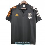 Camiseta Manchester United Polo Orange Black White 2020-2021 Camiseta Manchester United Polo Orange Black White 2020-2021