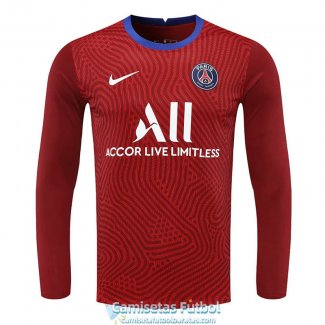 Camiseta Manga Larga PSG Portero Red 2020/2021