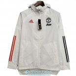 Manchester United Chaqueta Rompevientos White Black Red 2020-2021 Manchester United Chaqueta Rompevientos White Black Red 2020-2021