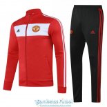 Manchester United Chaqueta Red White + Pantalon 2020/2021 Manchester United Chaqueta Red White + Pantalon 2020/2021