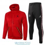 PSG x Jordan Chaqueta Capucha Red Orange + Pantalon 2020-2021