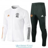 Manchester United Chaqueta White + Pantalon 2020-2021 Manchester United Chaqueta White + Pantalon 2020-2021