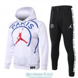 PSG x JORDAN Sudadera Capucha White + Pantalon Black 2020-2021